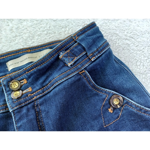 ANTHROPOLOGIE Pilcro & Letterpress Flare High Rise Trouser Bootcut in Blue sz 28 - Picture 7 of 11